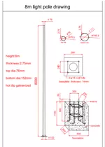 8M Solar Street Light Pole Cone 78-152 specifiche. Pdf
